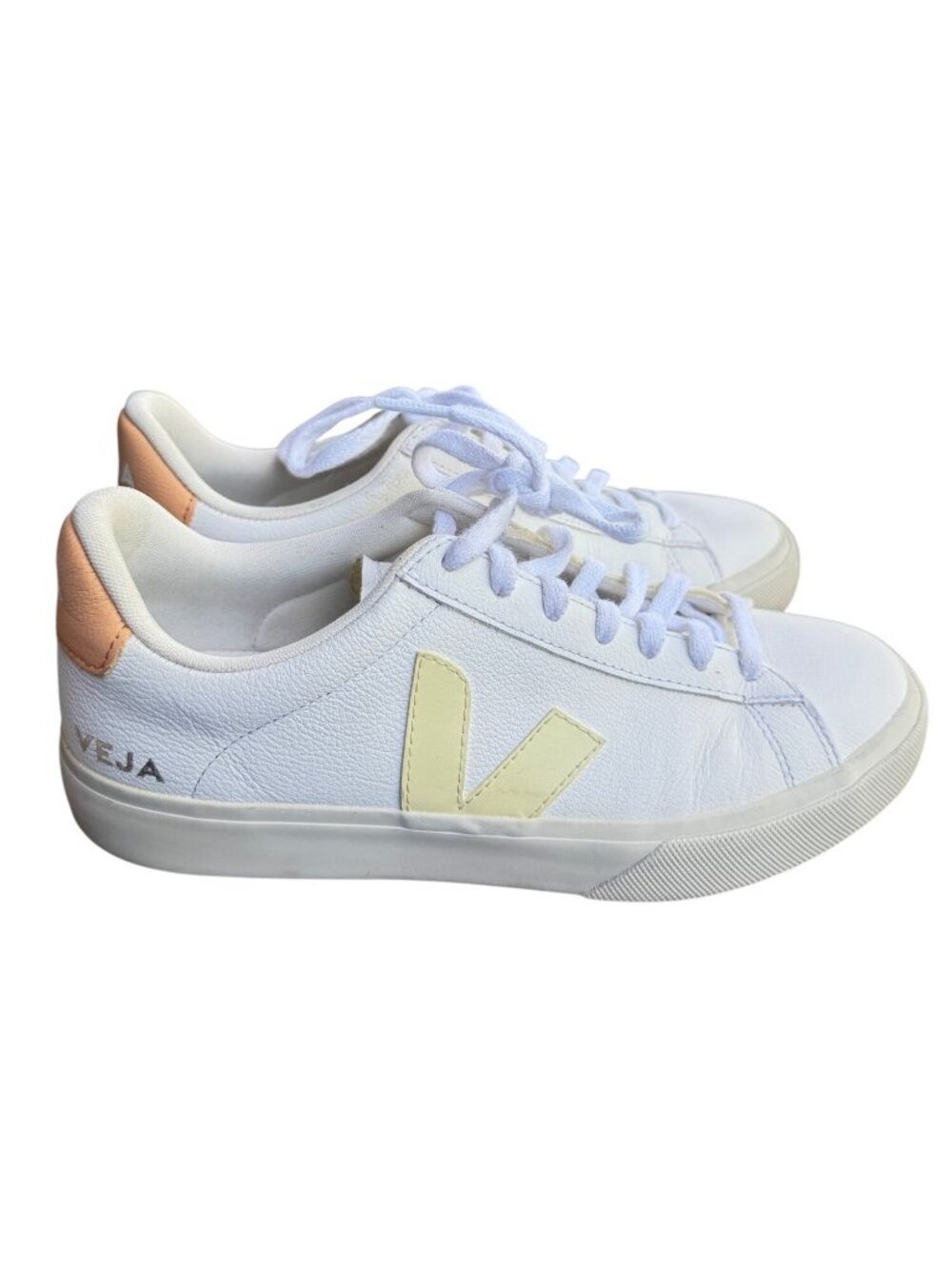 VEJA Campo Chromefree White Sun Peach Womens Size 9 Sneakers Shoes Low Top